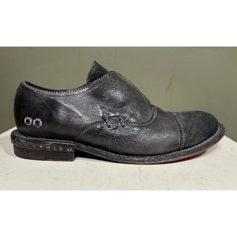 Bed Stu Rose Cobbler Shoes Womens Sz 39 US 8 Gray Leather Slip On Steampunk